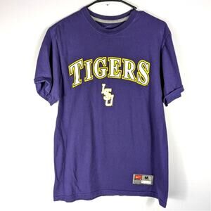 Nike LSU Tigers T-Shirt Men’s M Purple Standard Fit NCAA Graphic Tee Cotton
